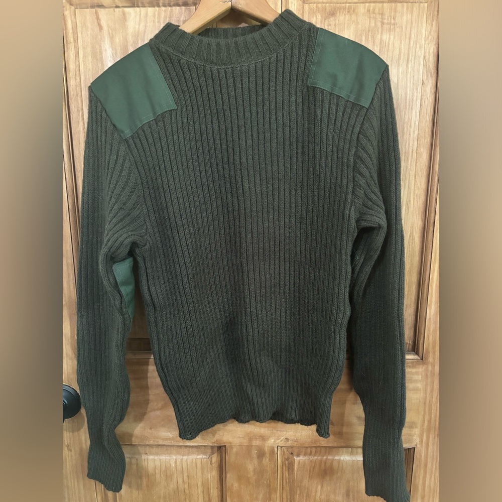 DSCP Valor Collection Sweater Mens 38 US Military 100% Wool Army Green